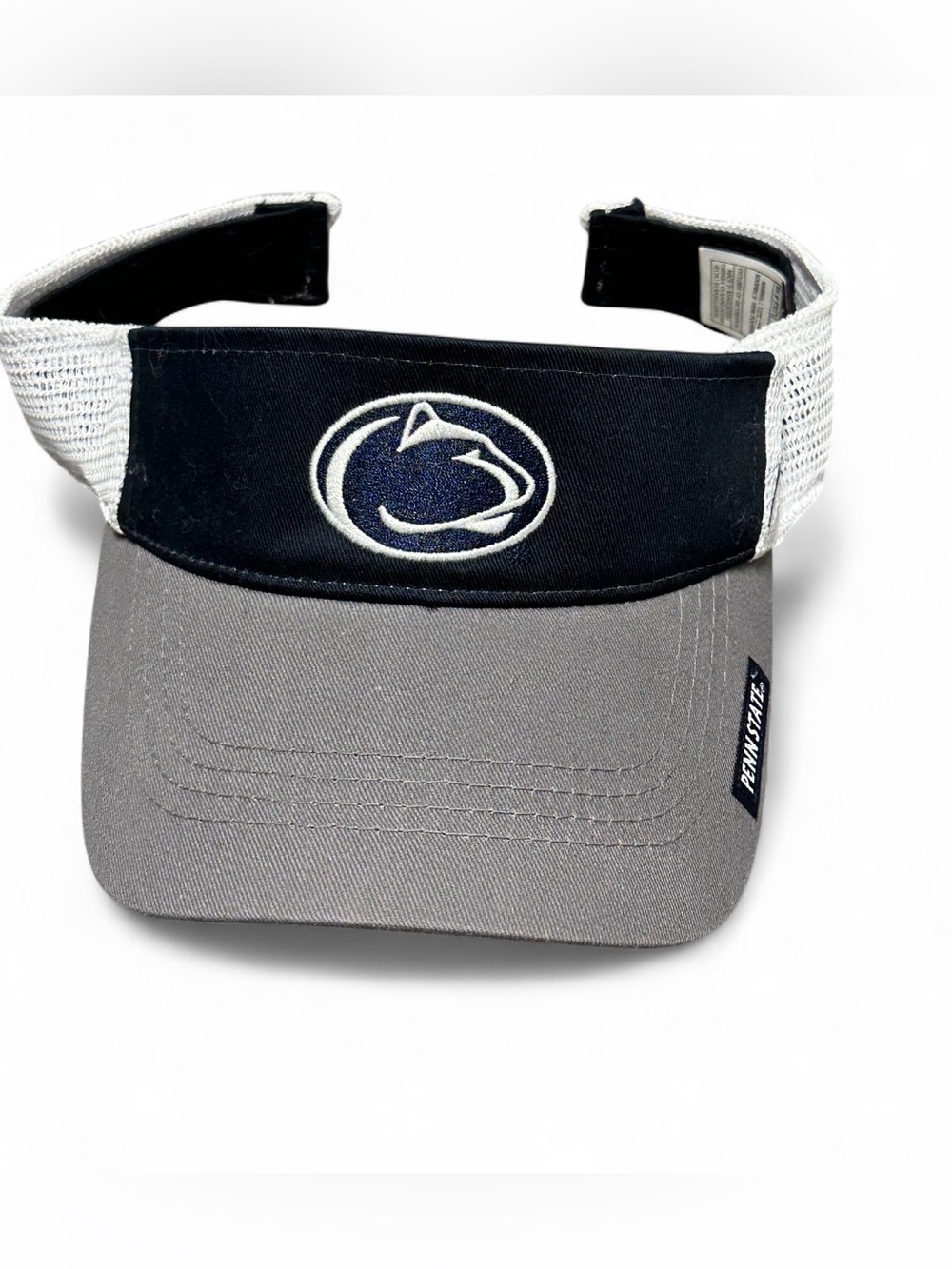 NCAA Penn State White Mesh Navy Front Gray Visor